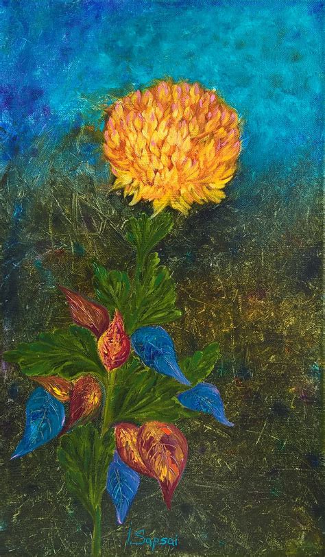 Chrysanthemum flower oil painting Picture of chrysanthemum | Etsy