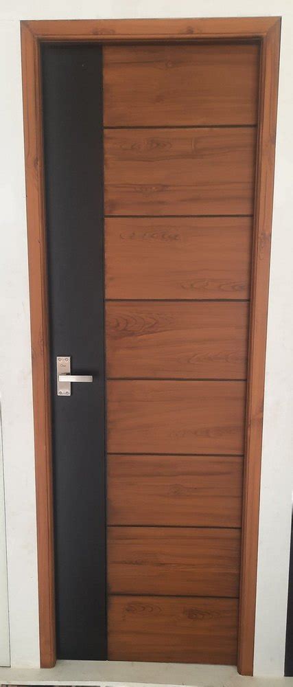 Polished Brown Black Wpc Bathroom Door For Home Design Pattern Plain