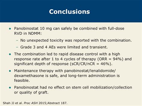 Phase I II Trial Of Panobinostat With Lenalidomide Bortezomib