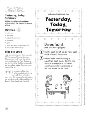 Yesterday Today Tomorrow Worksheet