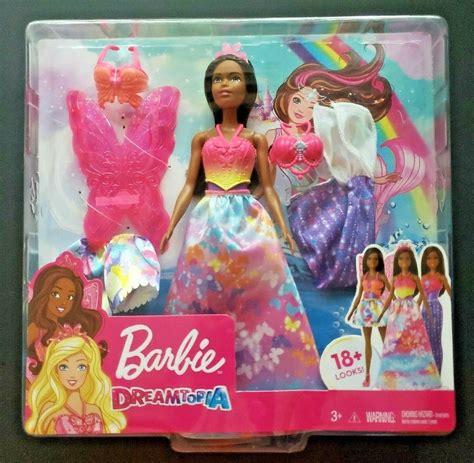 Barbie Dreamtopia Dress Up African American Mermaid Princess Fairy Doll