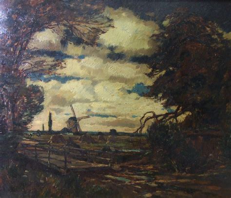 Fritz K Hler Dutch Landscape With Windmill Mutualart