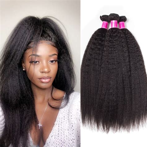 Kinky Straight Brazilian Hair Weave 3 Bundles Recool Hair