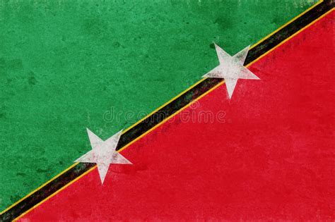 Flag Of Saint Kitts And Nevis Grunge Stock Illustration Illustration