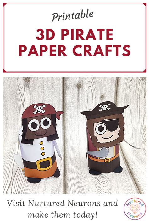 Simple Pirate Craft Printable 3d Paper Pirates Nurtured Neurons