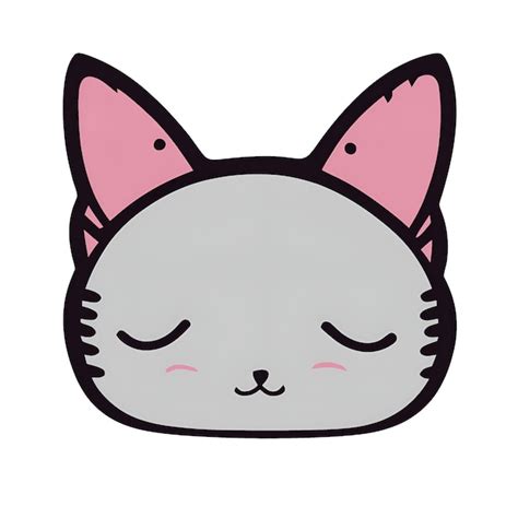 Premium Vector | Cute sleepy cat head