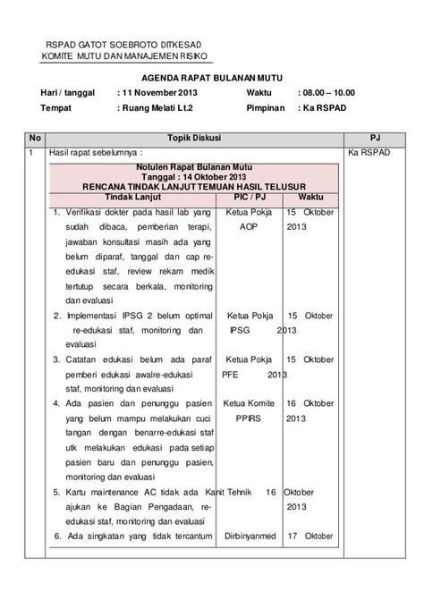 Contoh Agenda Rapat Susunan Acara Dan Surat Undangan