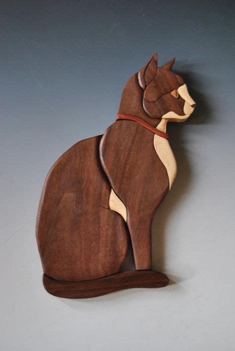 Cats Intarsia Wood Carvings