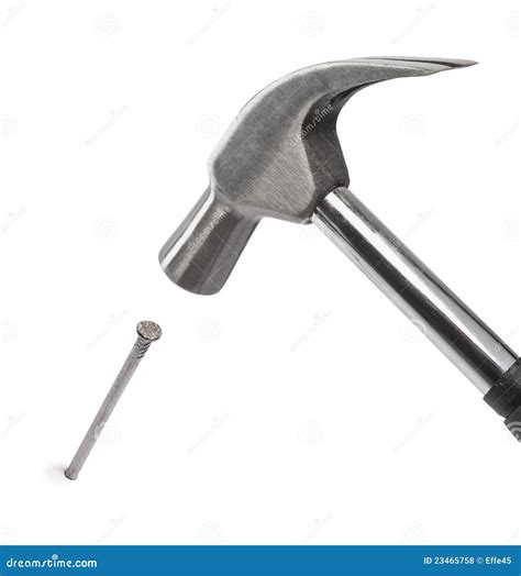 Hammering a nail stock photo. Image of handle, rusty - 23465758