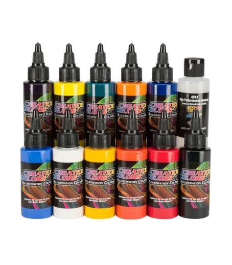 Set Pinturas Illustration Createx Opacas 12ud X 60ml