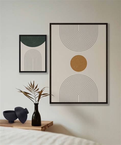 Mid Century Modern Art Scandinavian Art Minimal Abstract Etsy