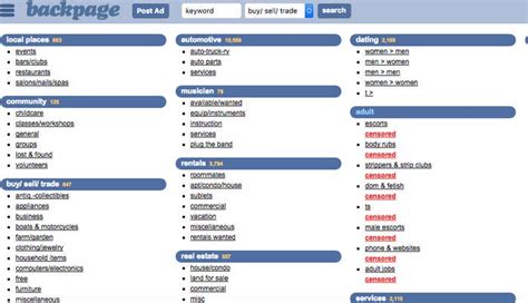 Backpage Takes Down Adult Ads Section Citing Government Censorship