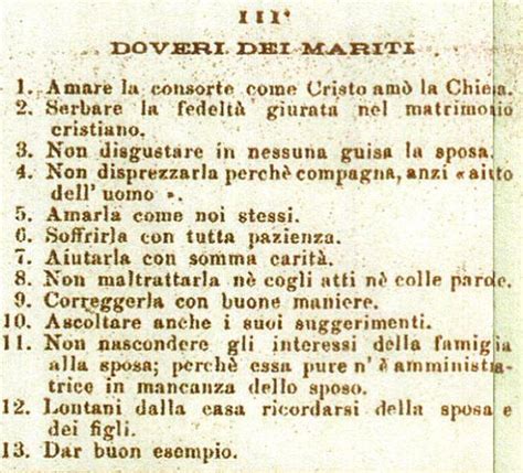 DOVERI DELLE MOGLI E DEI MARITI MANIFESTO ECCLESIASTICO RISALENTE AL