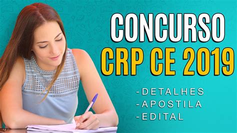 Concurso CRP CE 2019 Edital Inscrição e Apostilas YouTube