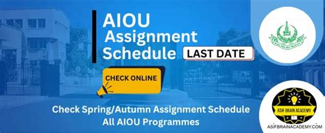 AIOU Assignment Last Date Autumn 2024 ASIF BRAIN ACADEMY