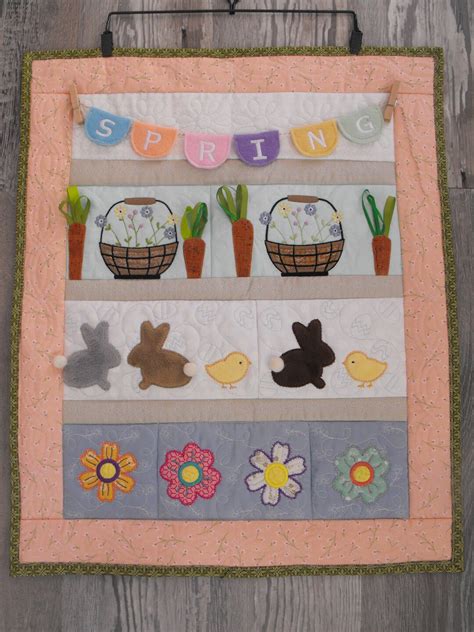 Easter Wall Hanging Quilted Wall Hanging Spring Wall Hanging Appliqued