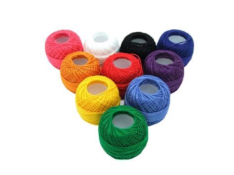 Dmc Perle Cotton Assorted 82m Embroidery Thread Balls Pack Of 10