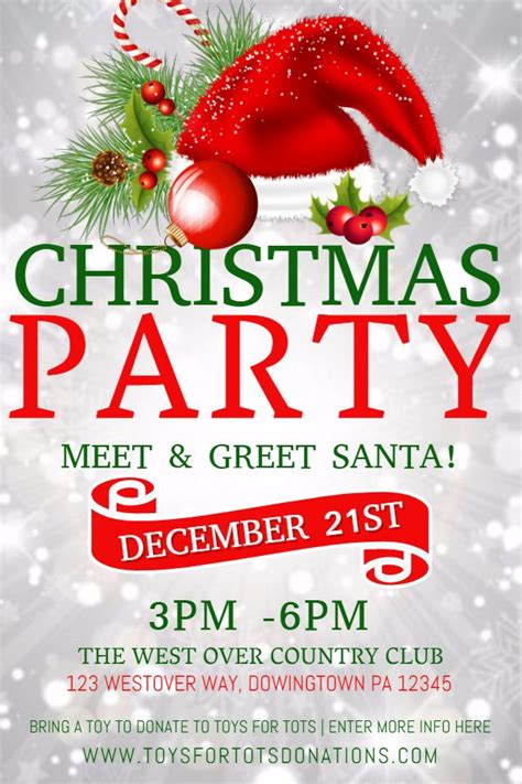 Christmas Party Poster Design Template