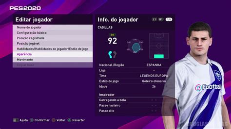 PES 2020 CASILLAS Face E Stats EFootball YouTube