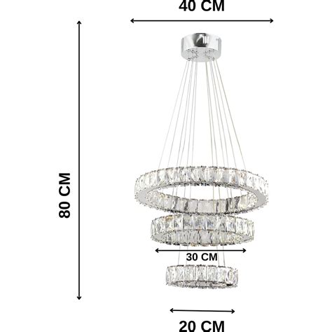 bestof tasarım Zilla 3 lü Modern Sarkıt Kristal Taşlı LED Fiyatı