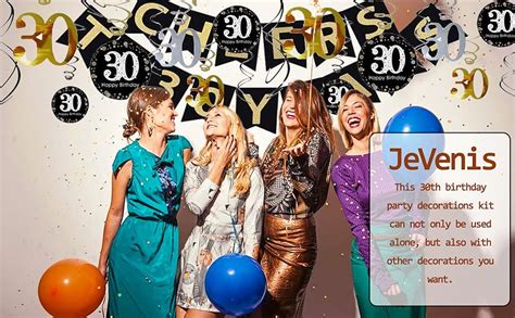 Jevenis 30th Birthday Party Decorations Cheers To 30 Years Banner 30 Years Old Party Supplies