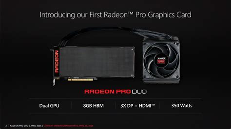 Amd Radeon Pro Duo Preview Final Details Leak Pc Perspective