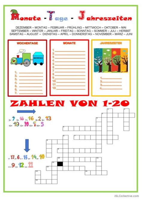 Monate Deutsch Daf Arbeitsbl Tter Pdf Doc