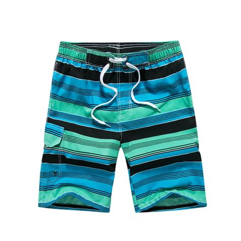 Safuny Mens Swim Trunks Beach Pants Trendy Summer Stripe Hawaii Print