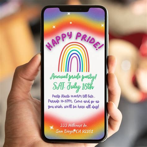 Rainbow Pride Invite Lgbtq Party Invite Pride Rainbow Invitation