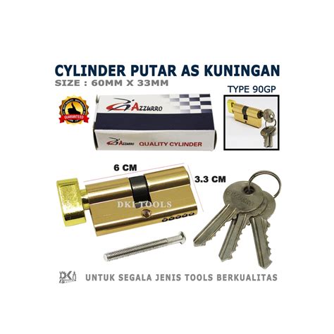 Jual Silinder Cylinder Kunci Pintu Putar As Kuningan AZZURRO 60mm