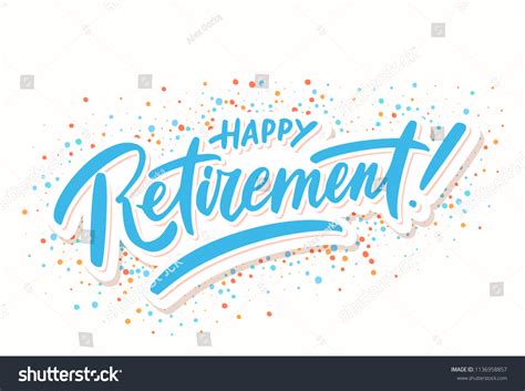 Happy Retirement Vector Lettering Stock Vector Royalty Free