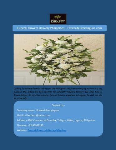 Funeral Flowers Delivery Philippines Flowerdeliverylaguna By