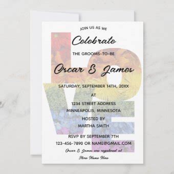 LOVE Flowers Same Sex Engagement Party Invitation Zazzle