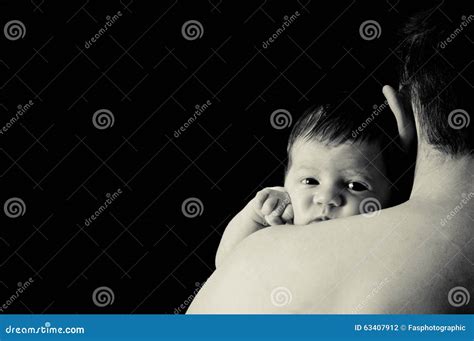 Father Holding His New Born Baby Stock Photo Image Of Happiness Love