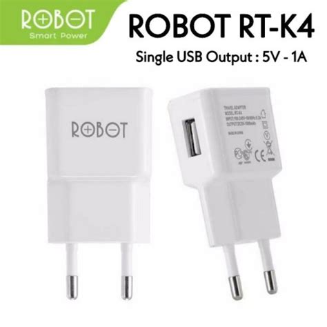 Jual ADAPTOR KEPALA CHARGER ROBOT RT K4 5V 1A ORIGINAL BERGARANSI RESMI