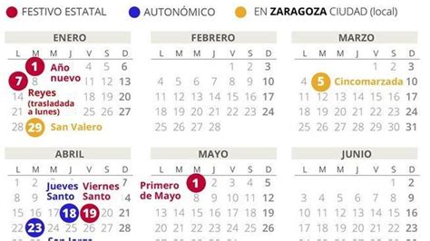 Calendario Laboral De Zaragoza Del Con Todos Los Festivos