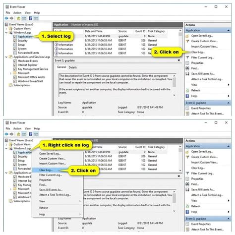 How To Clear Event Viewer Logs On Windows System Action