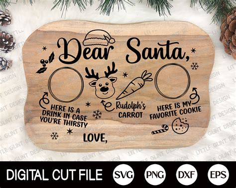 Dear Santa Cookies And Milk SVG Christmas Svg Santa Tray Etsy