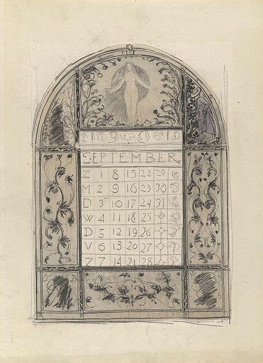 Design For 1901 Calendar Ornamental Border With Standing Nude Free