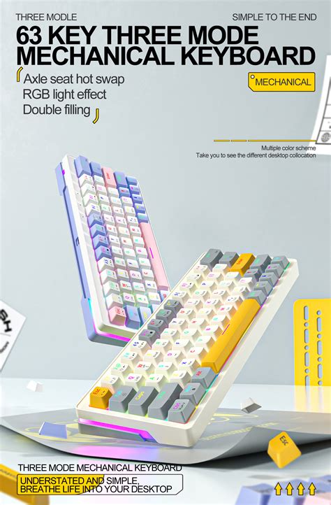 Zifriend Za Mode Mechanical Keyboard Hot Swappable Rgb Backlit Wireless Gaming Keyboard