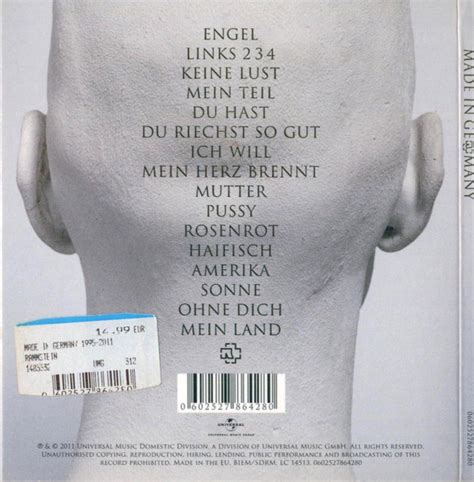 Rammstein Made In Germany 1995 2011 Ca Nou Audioweb