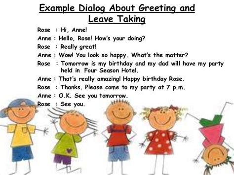 Contoh Dialog Greeting And Leave Taking