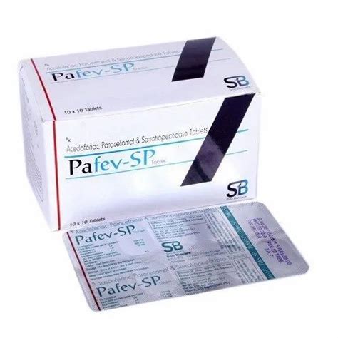 Aceclofenac Paracetamol And Serratiopeptidase Tablets At Rs Box