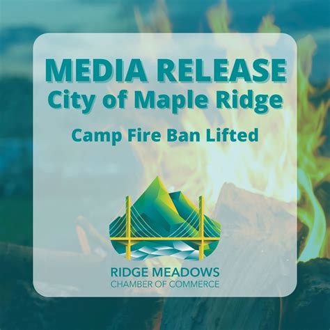 City Of Maple Ridge Camp Fire Ban Lifted Blog