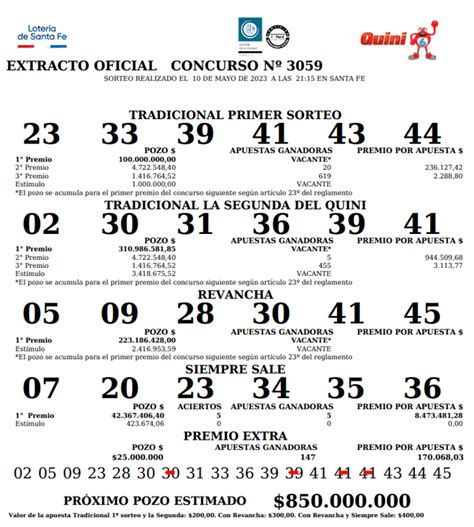 Quini 6 3059 10 De Mayo Controlar Boleta Y Resultados Del Sorteo