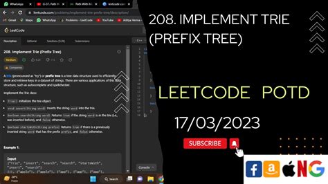 Implement Trie Prefix Tree Leetcode Potd Leetcode