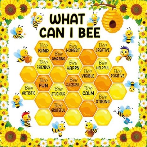 66 Pieces Bee Bulletin Board Decorations Bee Hive Theme Cutouts Classroom Bulletin