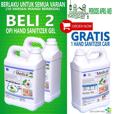 Jual Hand Sanitizer 1 Liter Dan 5 Liter Promo Beli 2 Gel Gratis 1 Buah