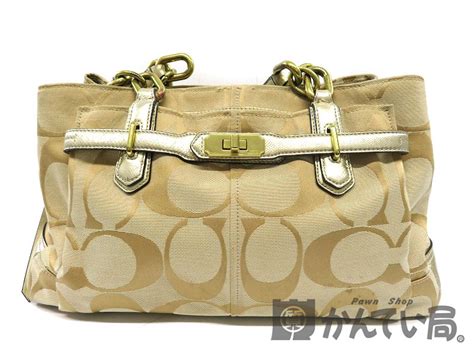 質屋かんてい局オンラインショップ Coach【コーチ】トートバッグ シグネチャー ベージュ キャンバス【中古】used 6 質屋かんてい局