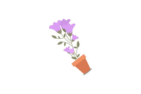 Purple Flower in Clay Pot Design Graphic by Crediative Labs · Creative ...